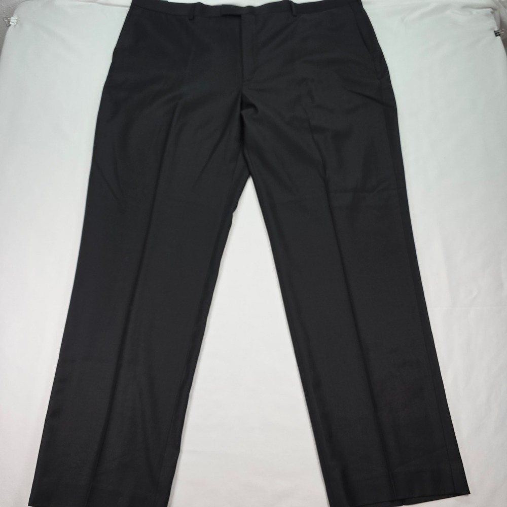 AXIST Mens No Iron Premium Performance Dress Pants Black 46x34 Flat Front New